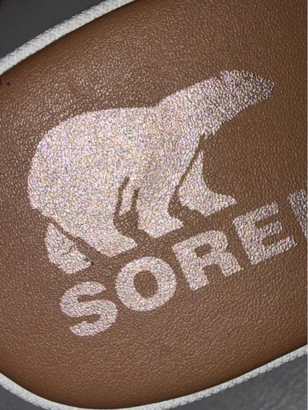 ​Sorel Cameron Flatform Sandal Honest Beige Leather Crossover Slide Size 8.5